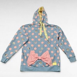 Disney Polka Dot Minnie Mouse Daisy Duck Pullover Hoodie Size Small